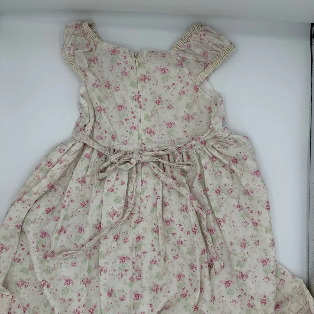 Beautiful Laura Ashley Pink Floral Toddler Dress Size 3T - Y2K Vintage